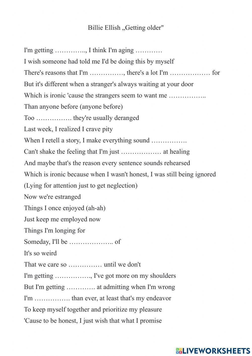 Billie Ellis getting older