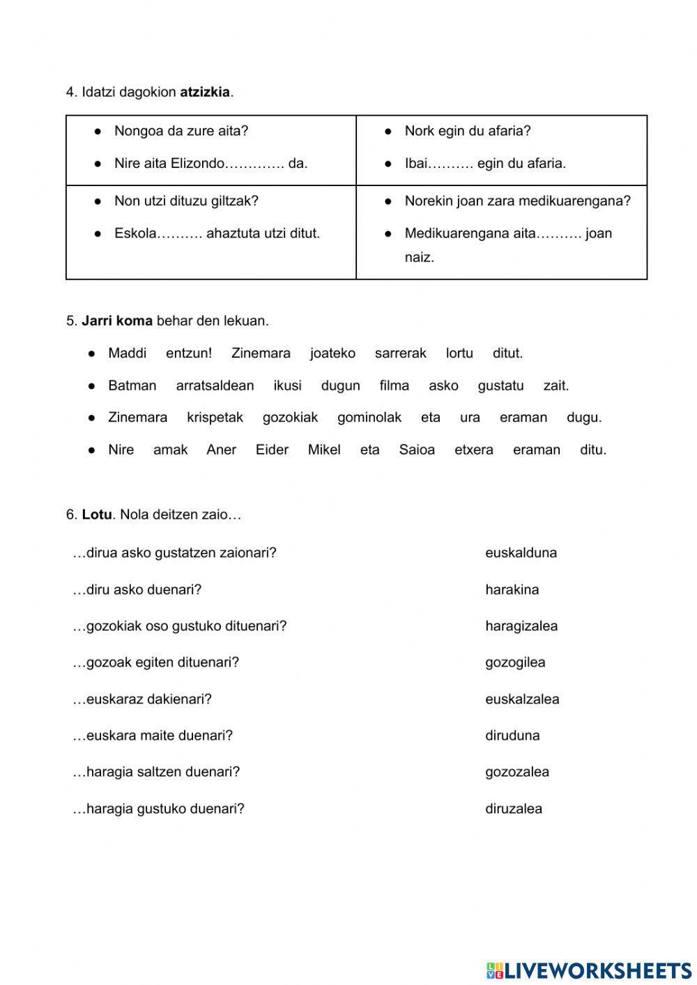 Izena - atzizkiak - determinatzaileak