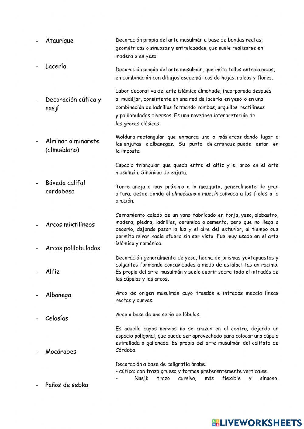 Términos de arte islámico