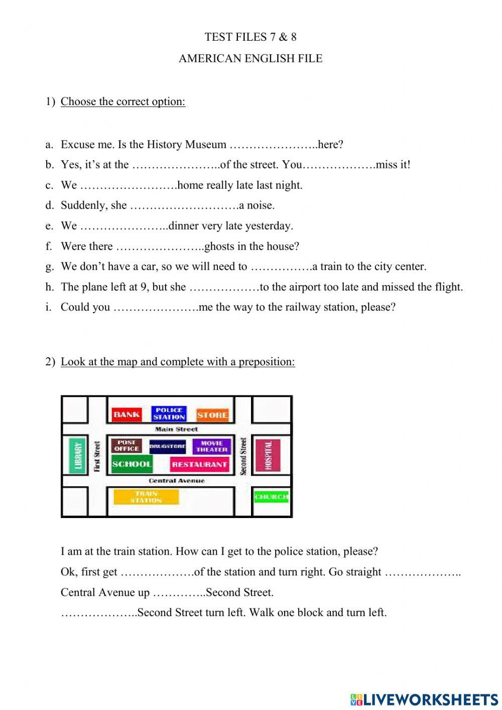 Test American english file 7 and 8