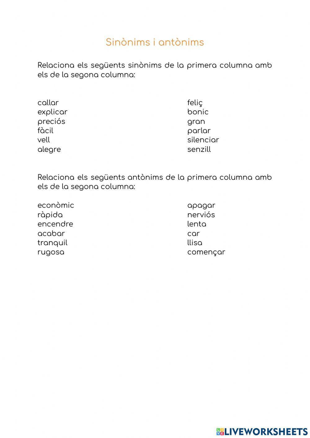 Sinònims i antònims