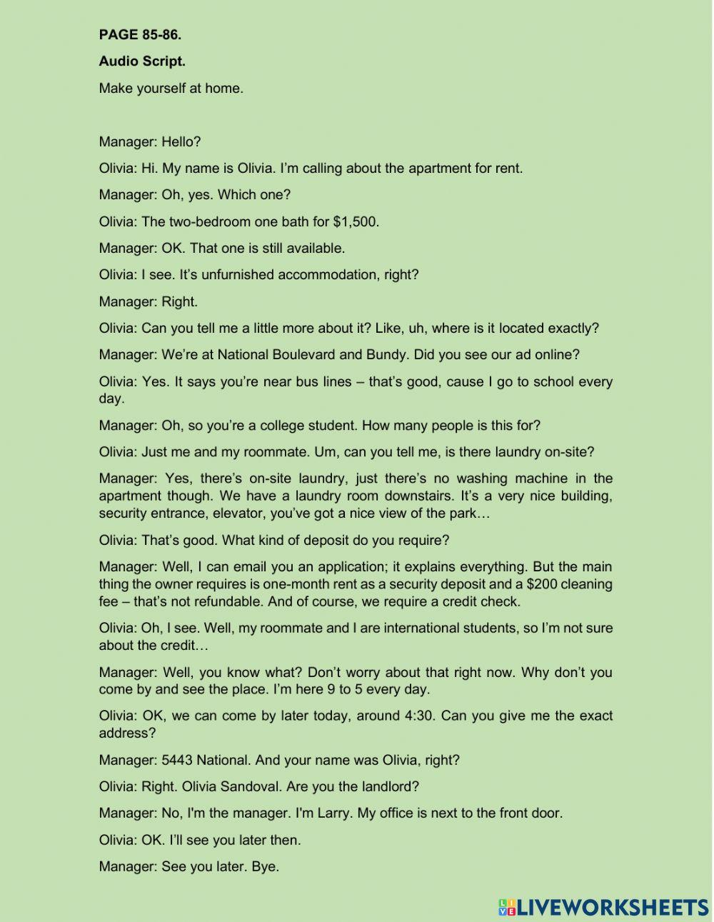 Make yourself at home