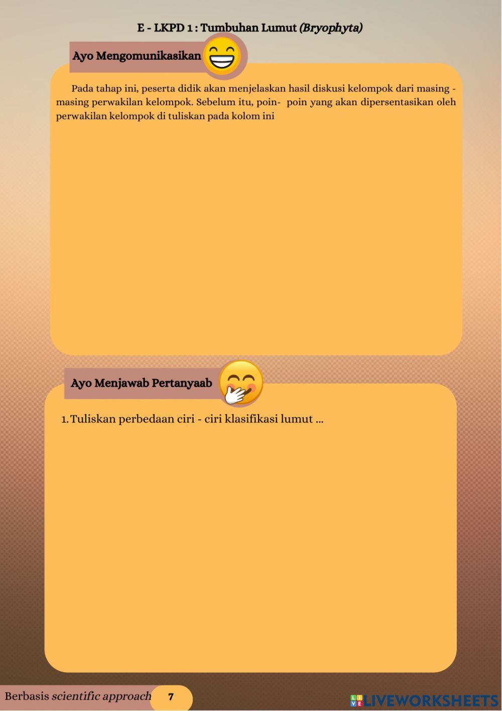 LKPD Elektronik Tumbuhan Lumut