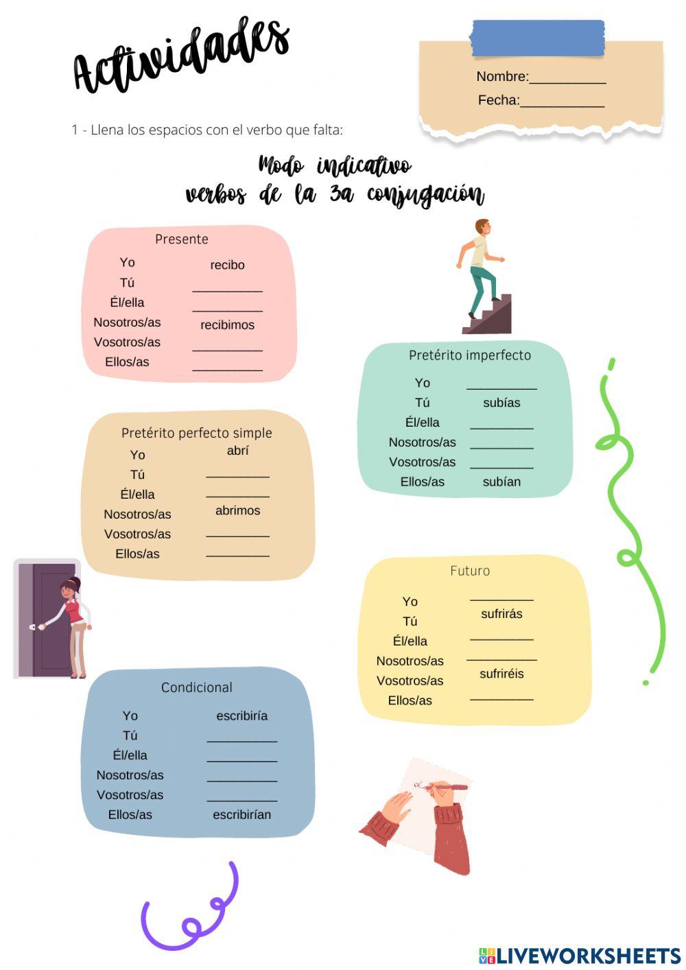 Verbos tercera conjugación