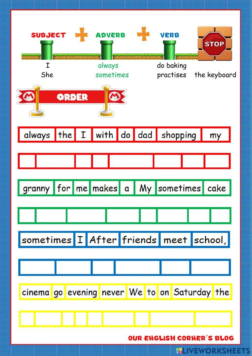 Adverbs of frecuency sheet 1