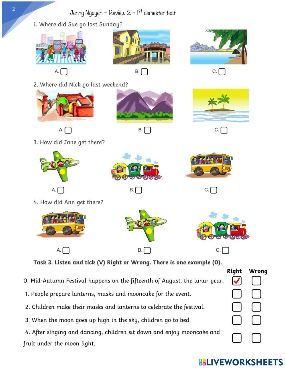 Review 2-1st semester test