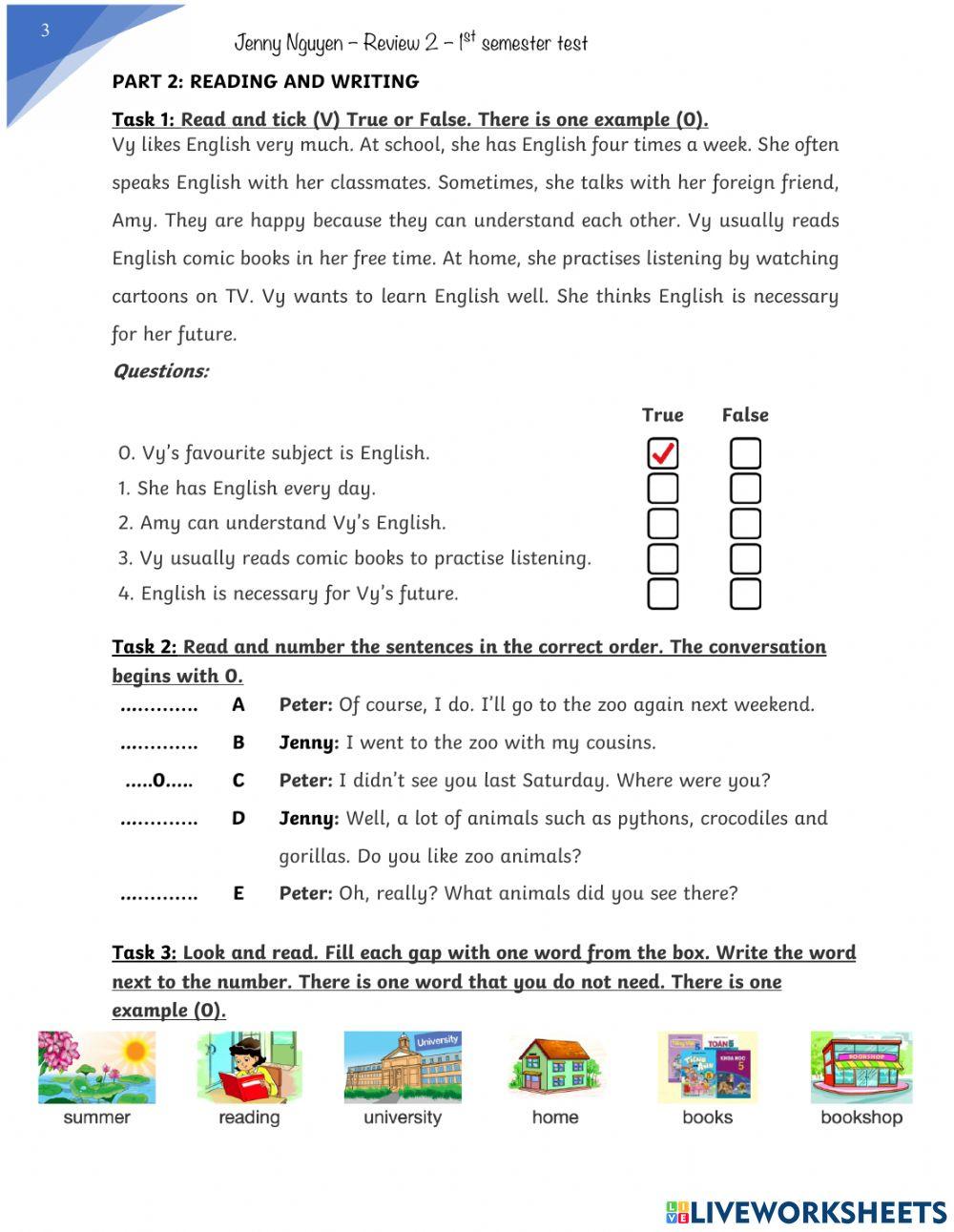 Review 2-1st semester test