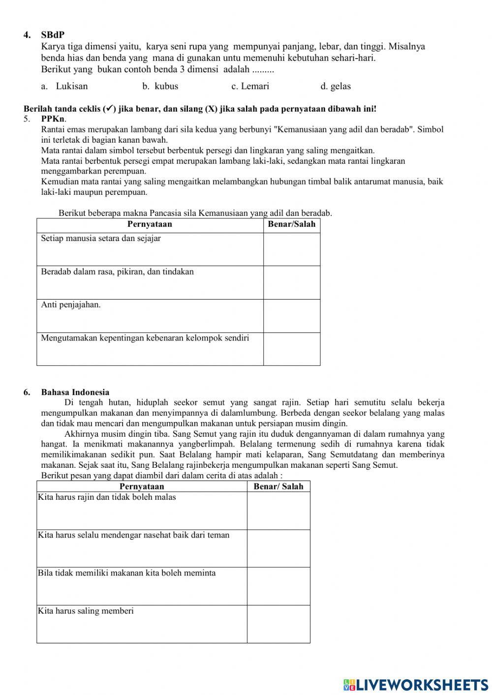 PAS sms 1 tema 4 kelas 4 sdn 94