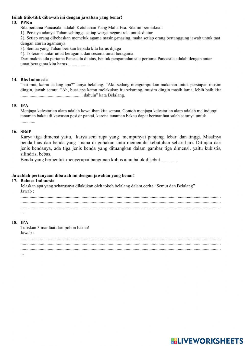 PAS sms 1 tema 4 kelas 4 sdn 94