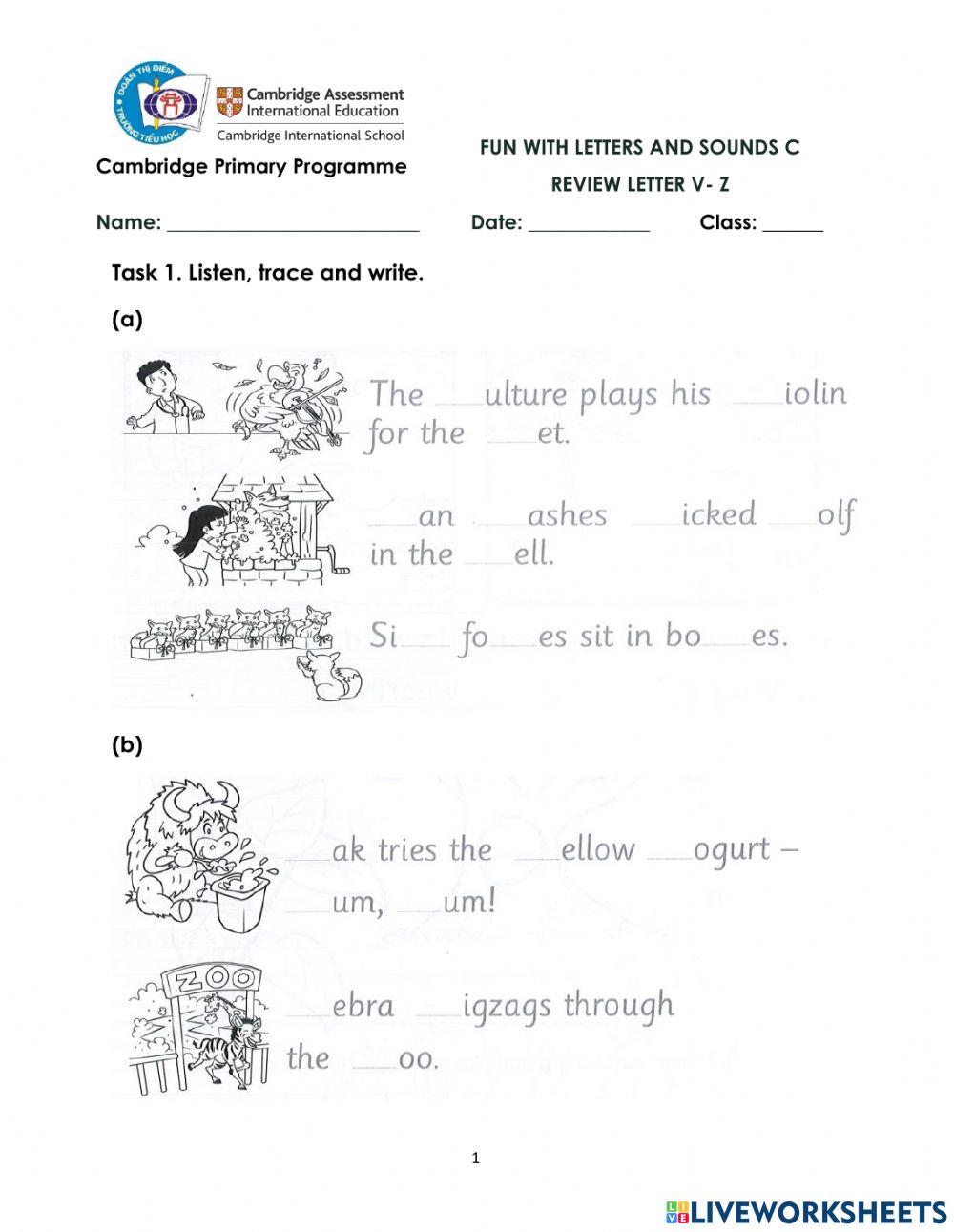 Review letters V-Z-WS