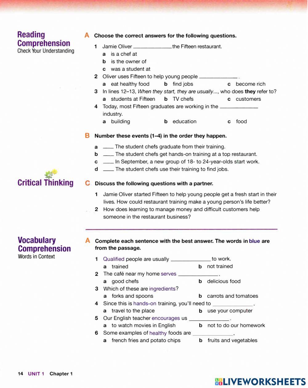 All about food a2 - reading