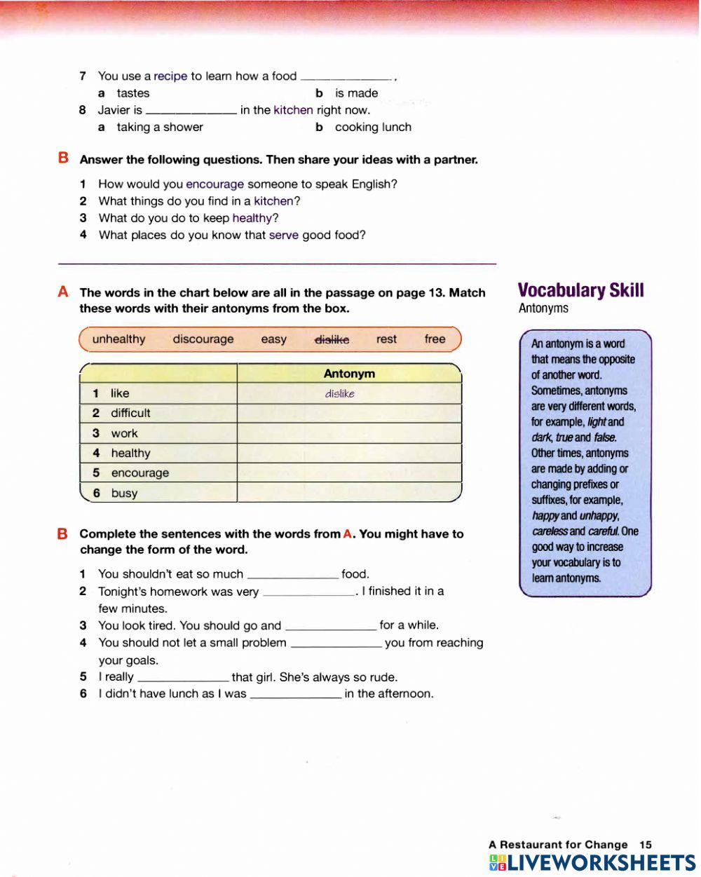 All about food a2 - reading