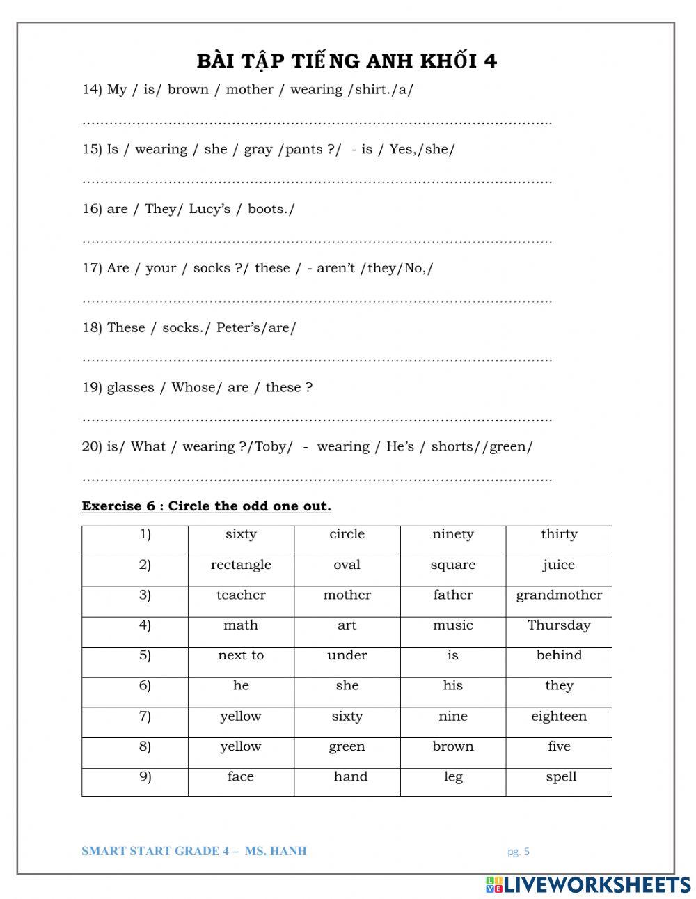 Ôn thi hk1 tiếng anh lớp 4