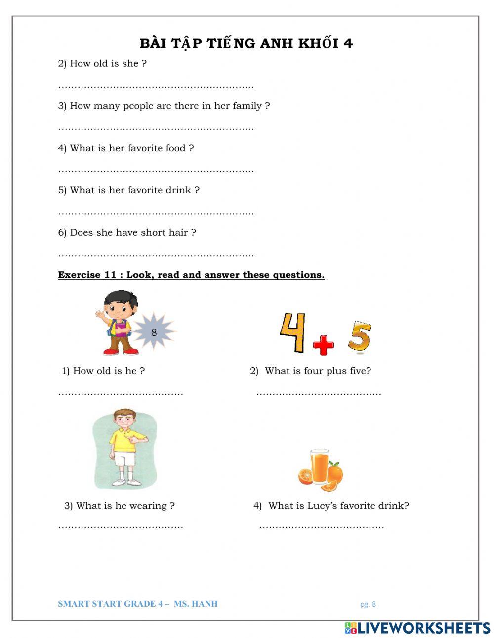 Ôn thi hk1 tiếng anh lớp 4