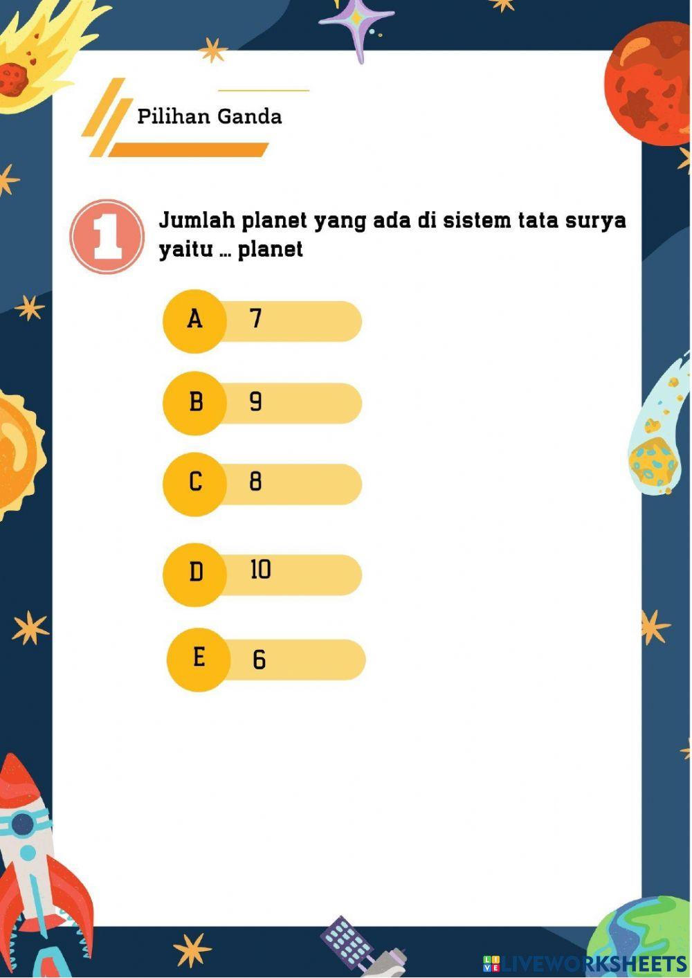 Kelas 6 Tema 9 Subtema 2 Pembelajaran 1 Mengenal Tata Surya
