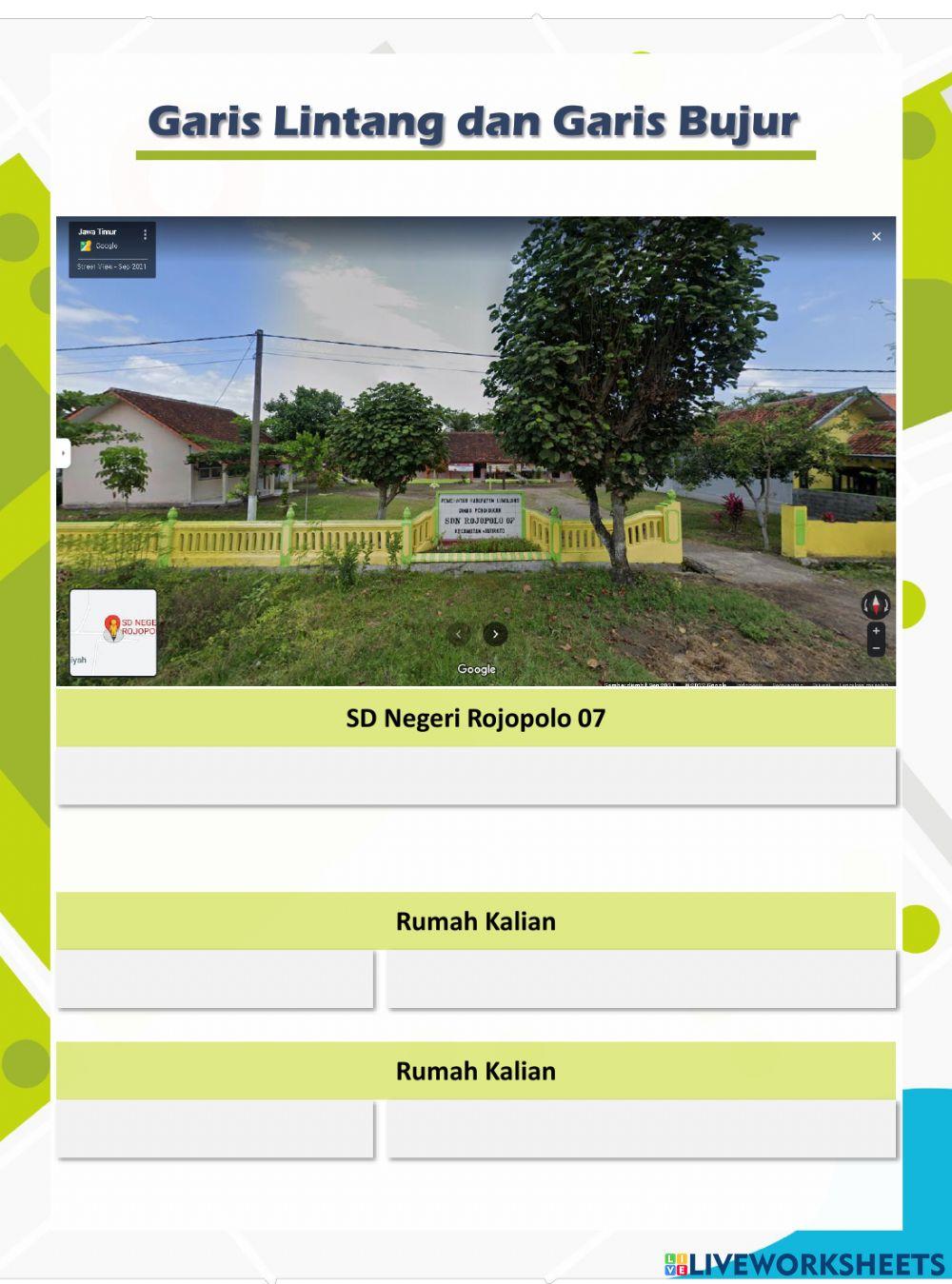 Koordinat garis lintang dan garis bujur