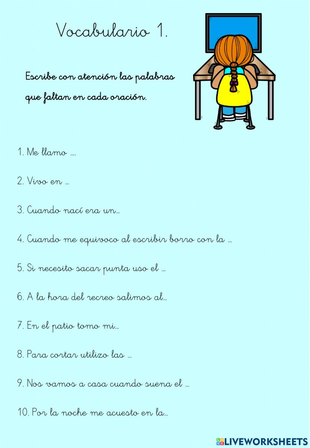 Vocabulario 1: El colegio