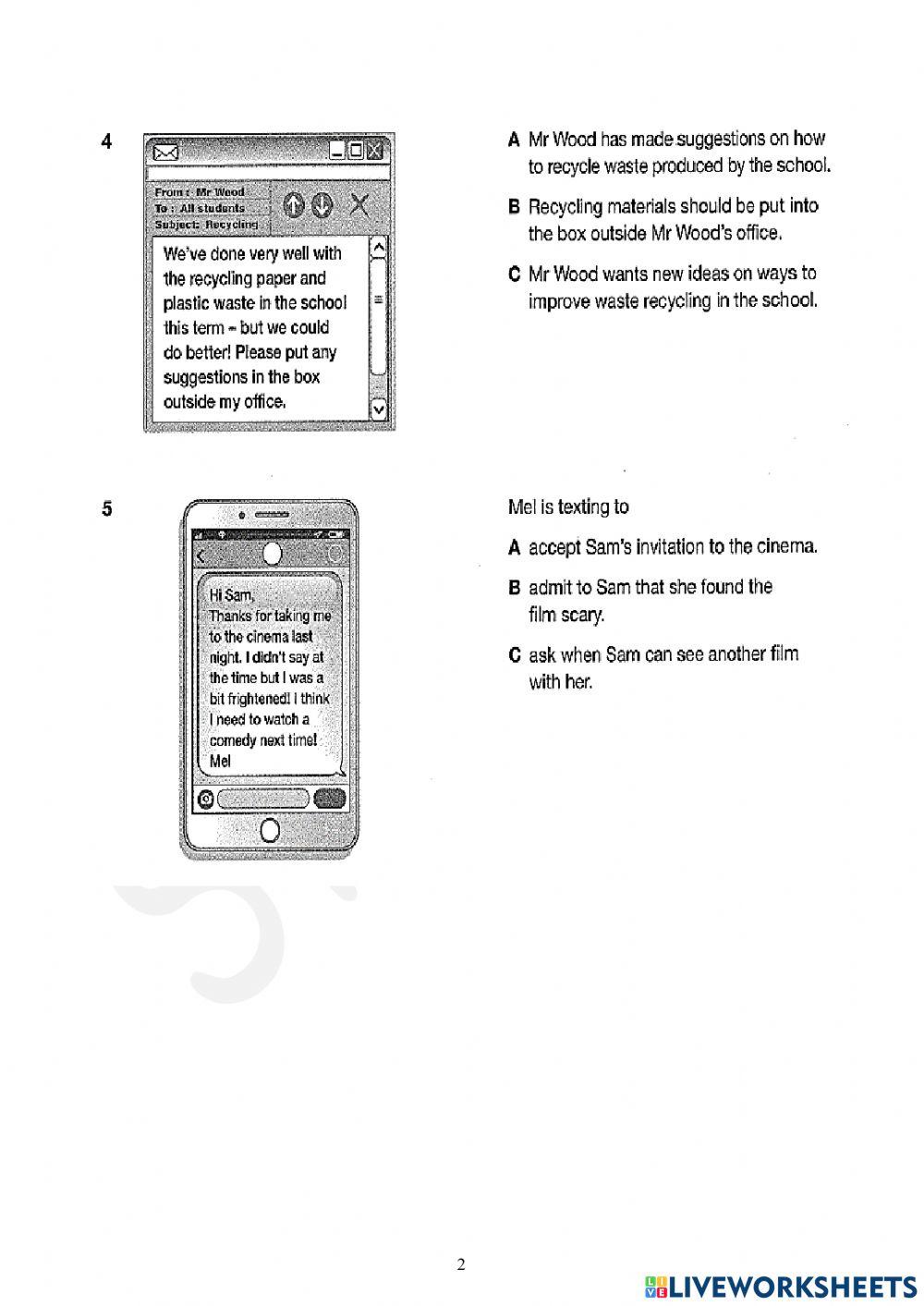 Foreign Teacher-S6-WEEK 18-PET PRACTICE