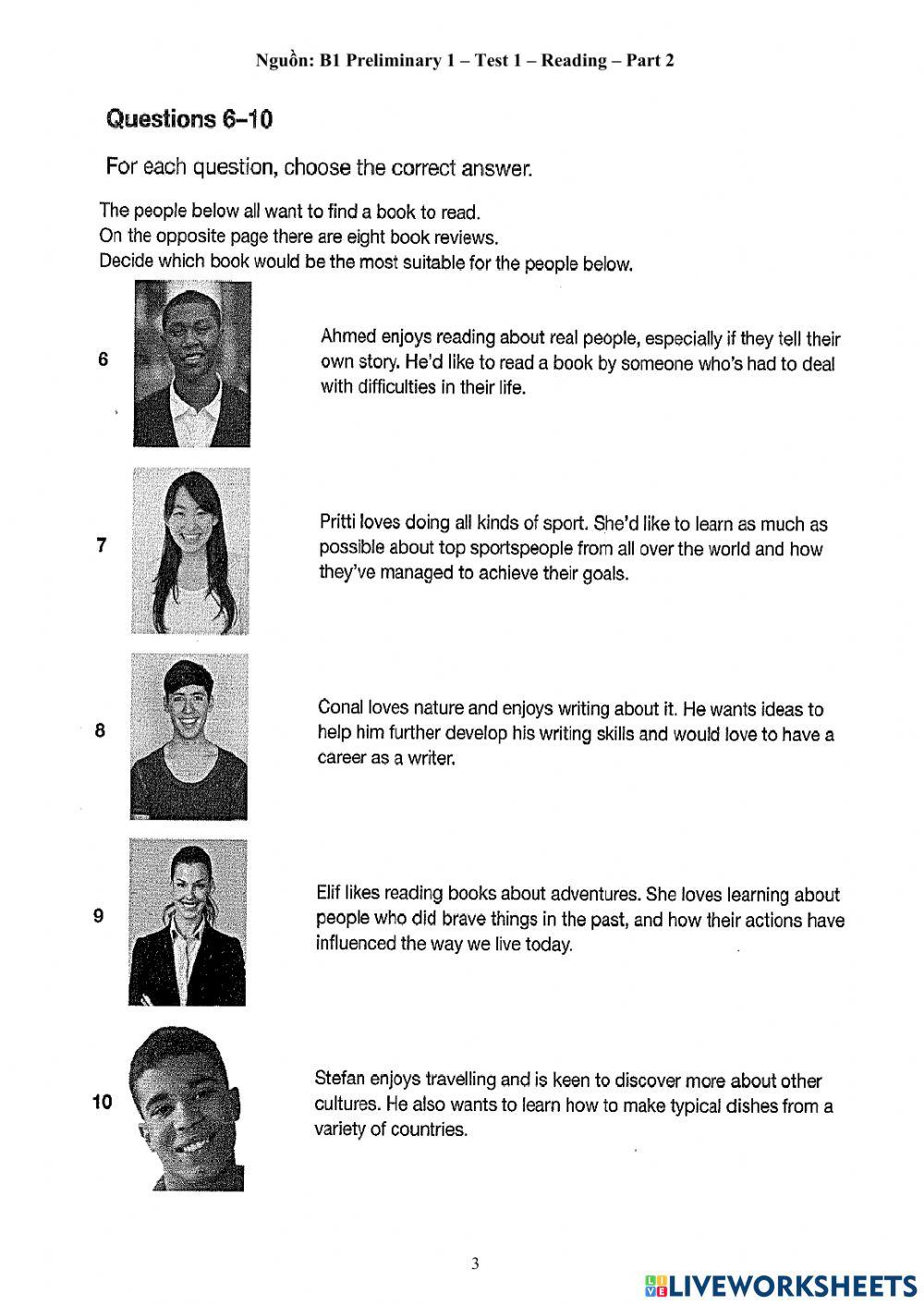 Foreign Teacher-S6-WEEK 18-PET PRACTICE