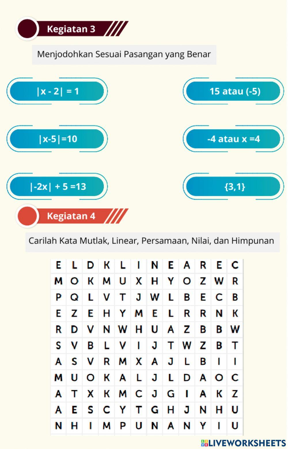 LKPD Persamaan Nilai Mutlak