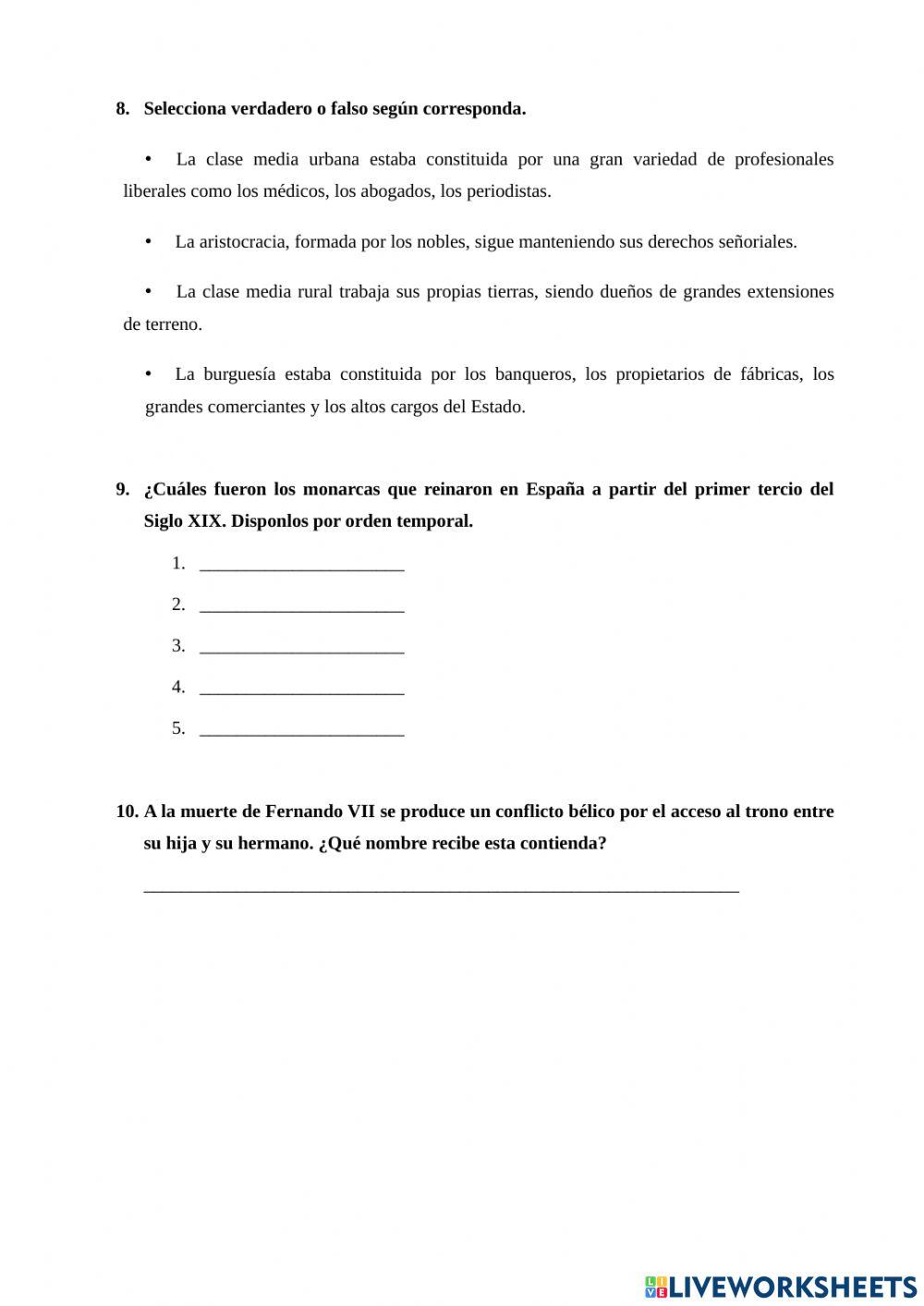 Control Ciencias Sociales Edad Contemporánea Siglo XIX (II)