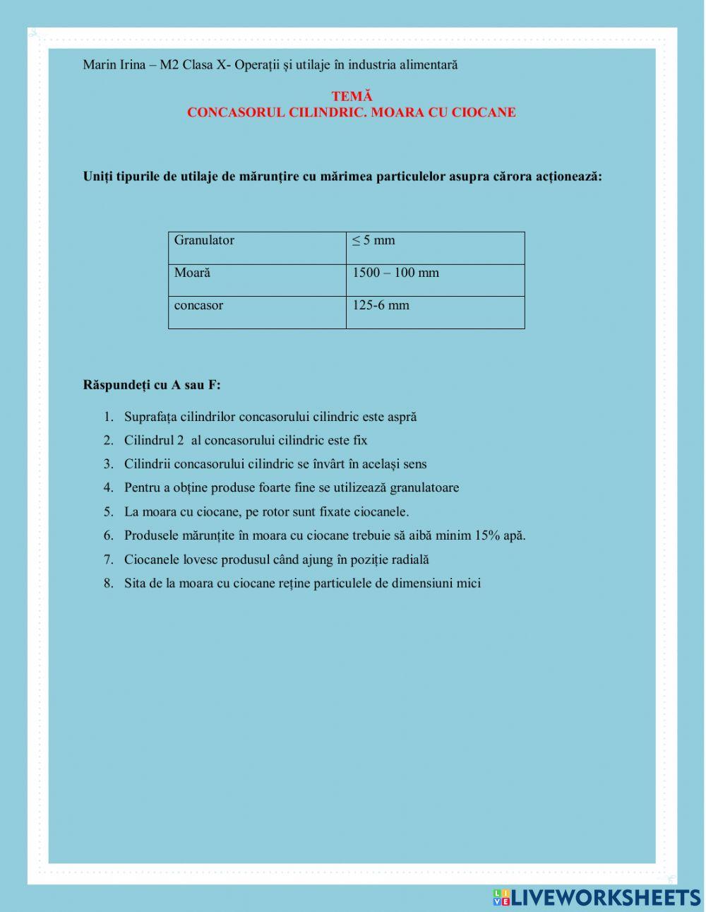 Moara cu ciocane. Concasorul cilindric