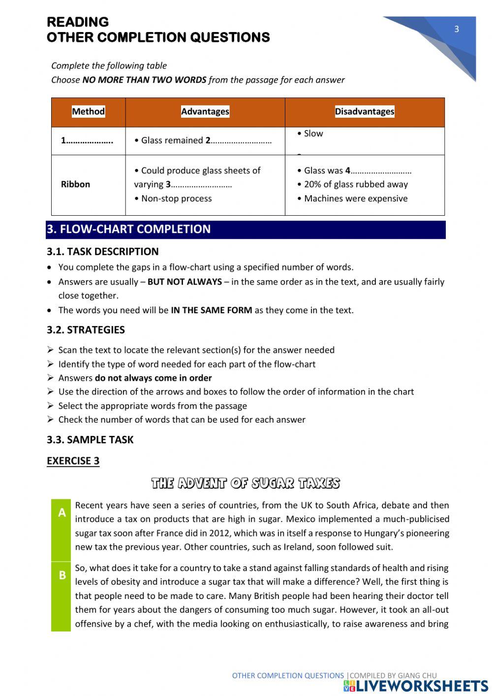 Ielts reading completion