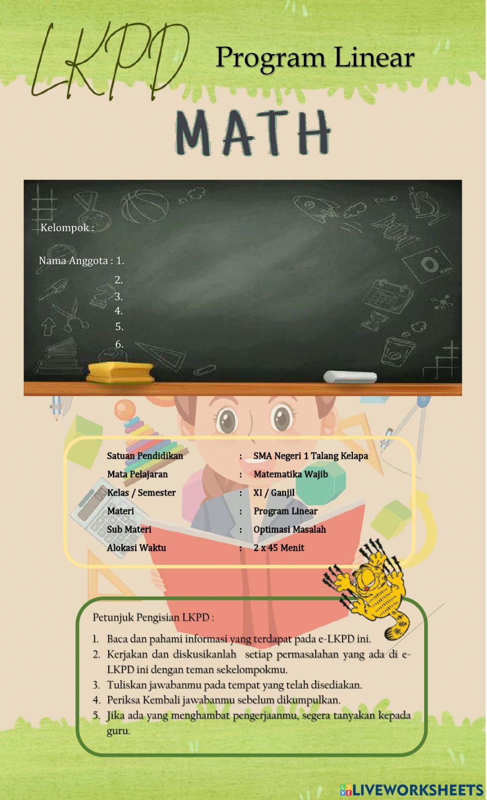 LKPD PROGRAM LINEAR PERTEMUAN KEDUA 2497797 | PUTRI