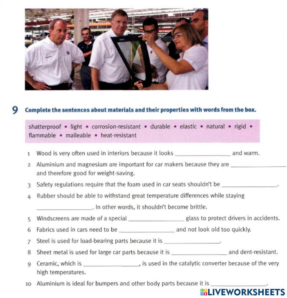 Car materials and their properties