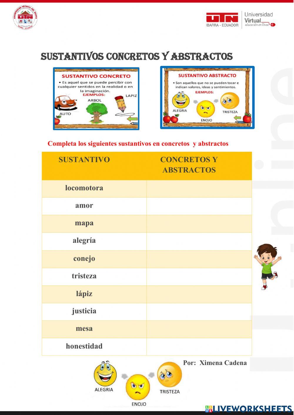 Sustantivos concretos y abstractos