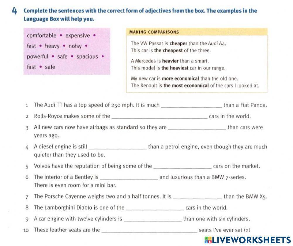 Technical specifications of a car