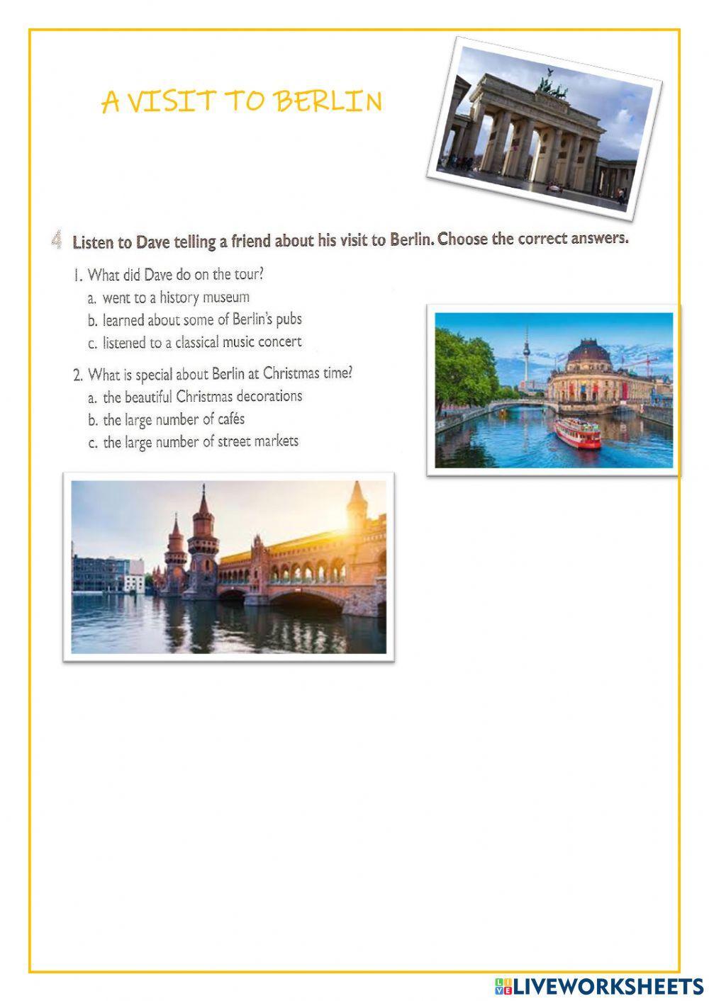 A visit to Berlin worksheet Live Worksheets