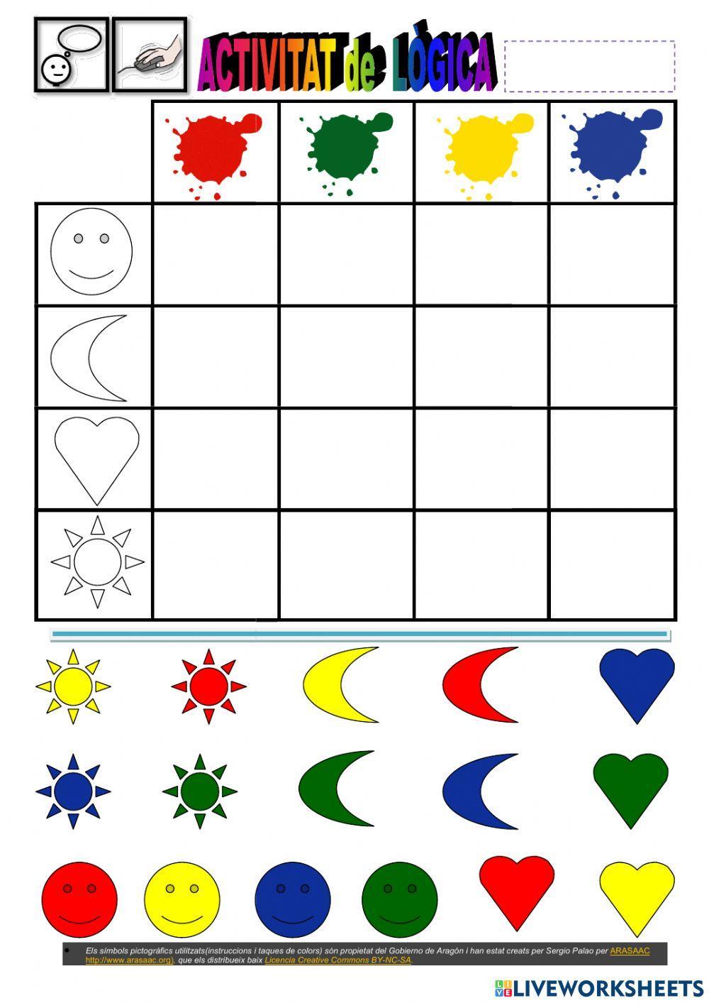 Activitat de Lógica amb taula de doble entrada.