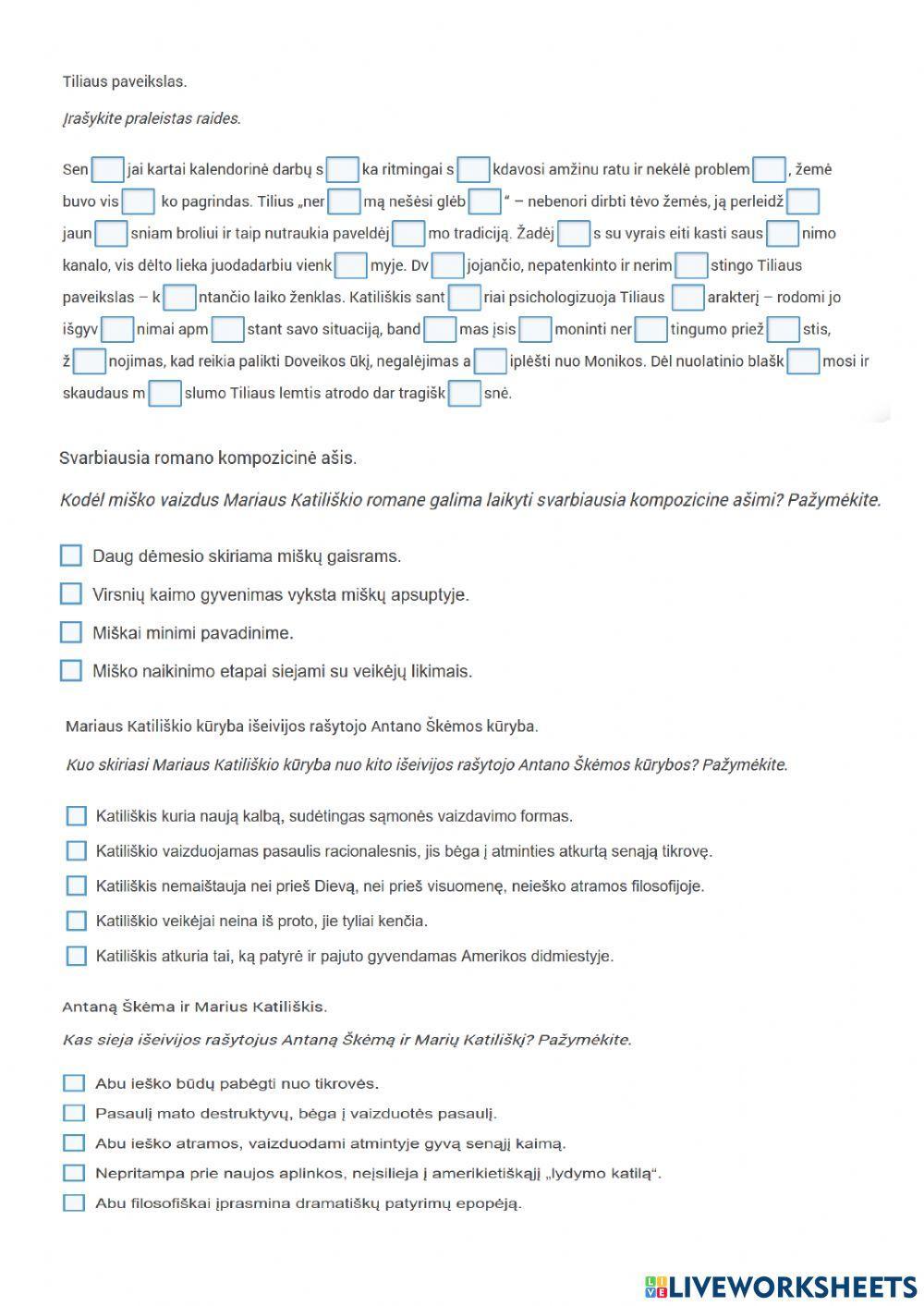 Modernioji XX a. antrosios pusės literatūra. Marius Katiliškis