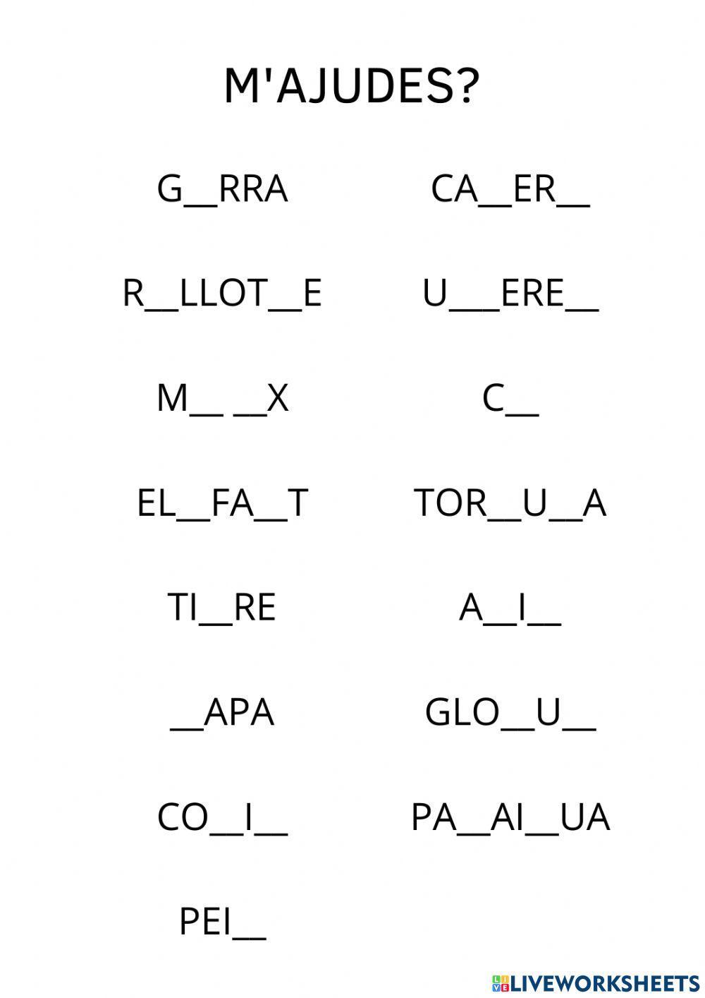 llegim i completam paraules