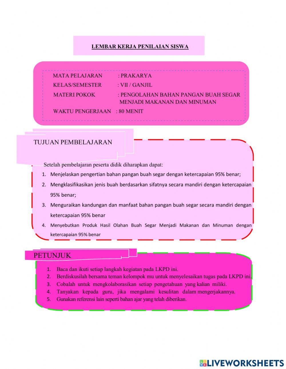 LKPD Pengolahan Buah Segar