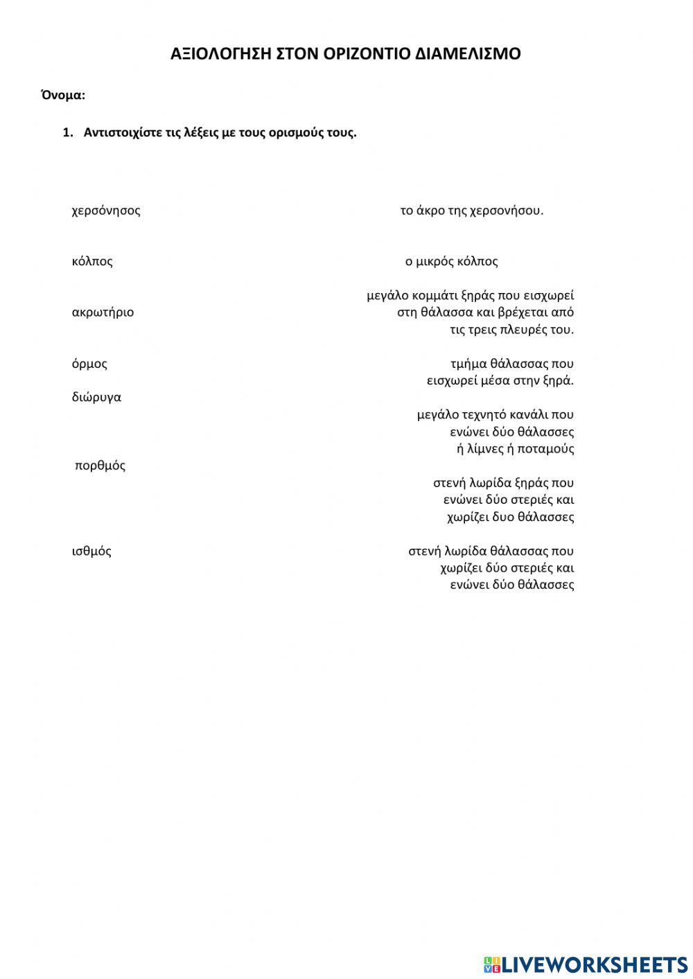 Οριζόντιος διαμελισμός - διαφοροποιημένη