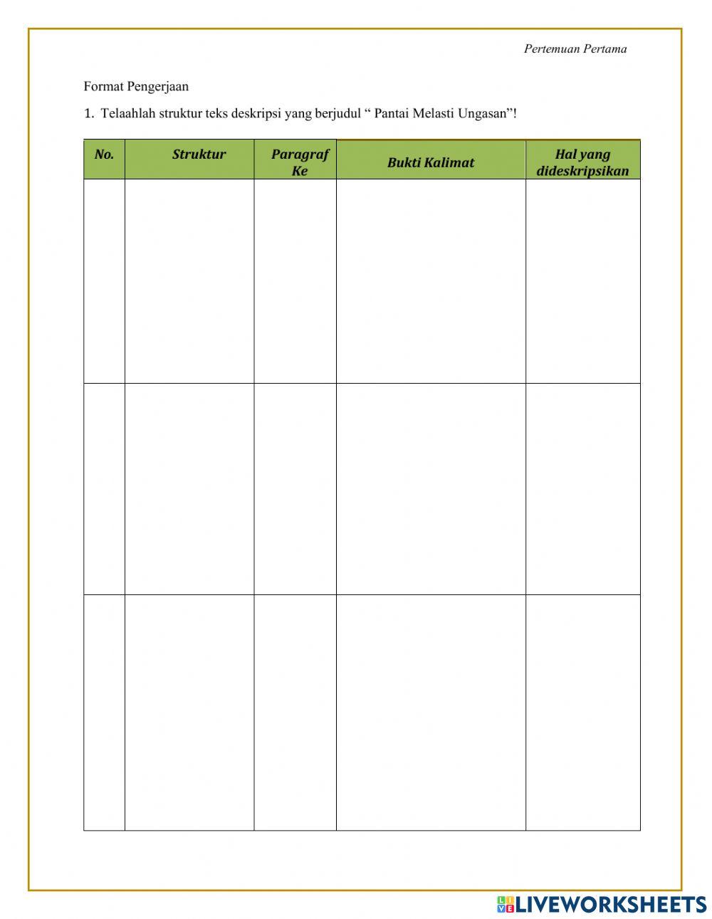 Struktur teks deskripsi