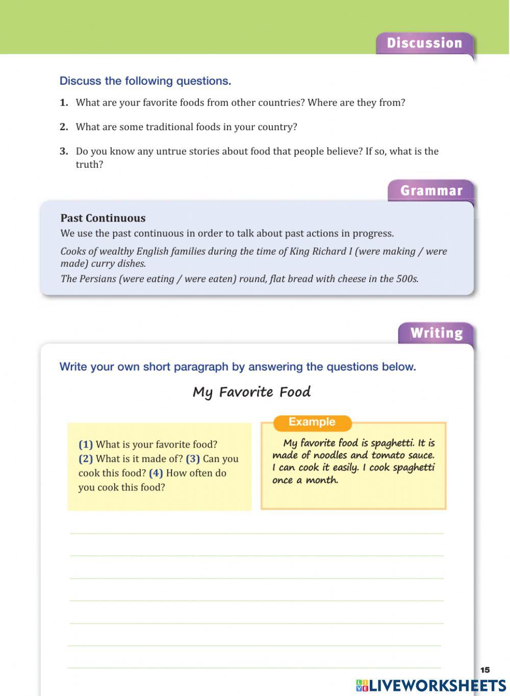 Food firsts - reading - low b1