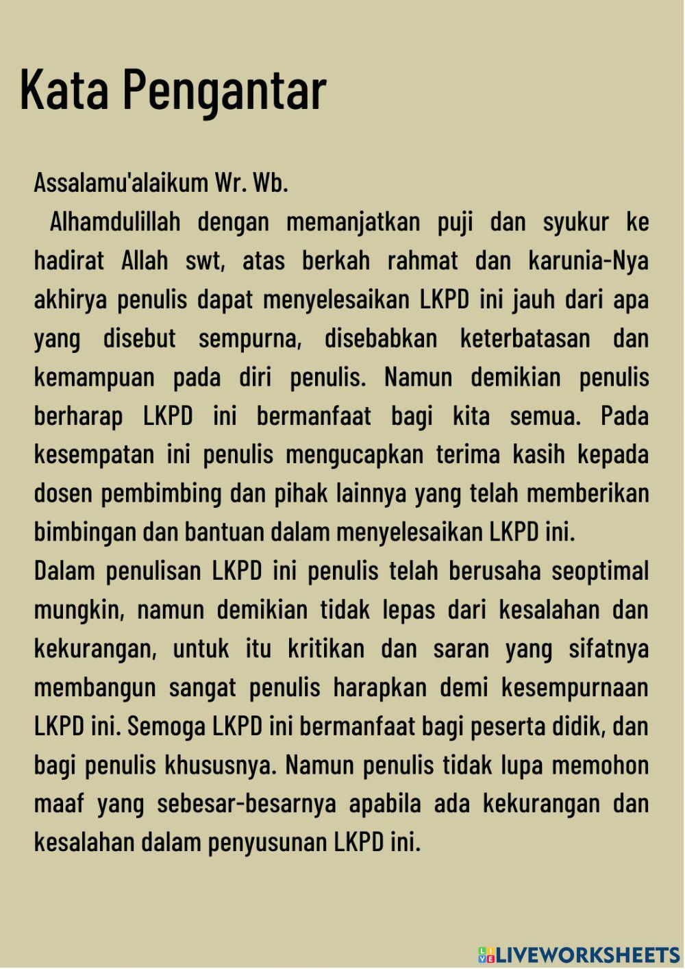 LKPD Materi Bentuk Aljabar