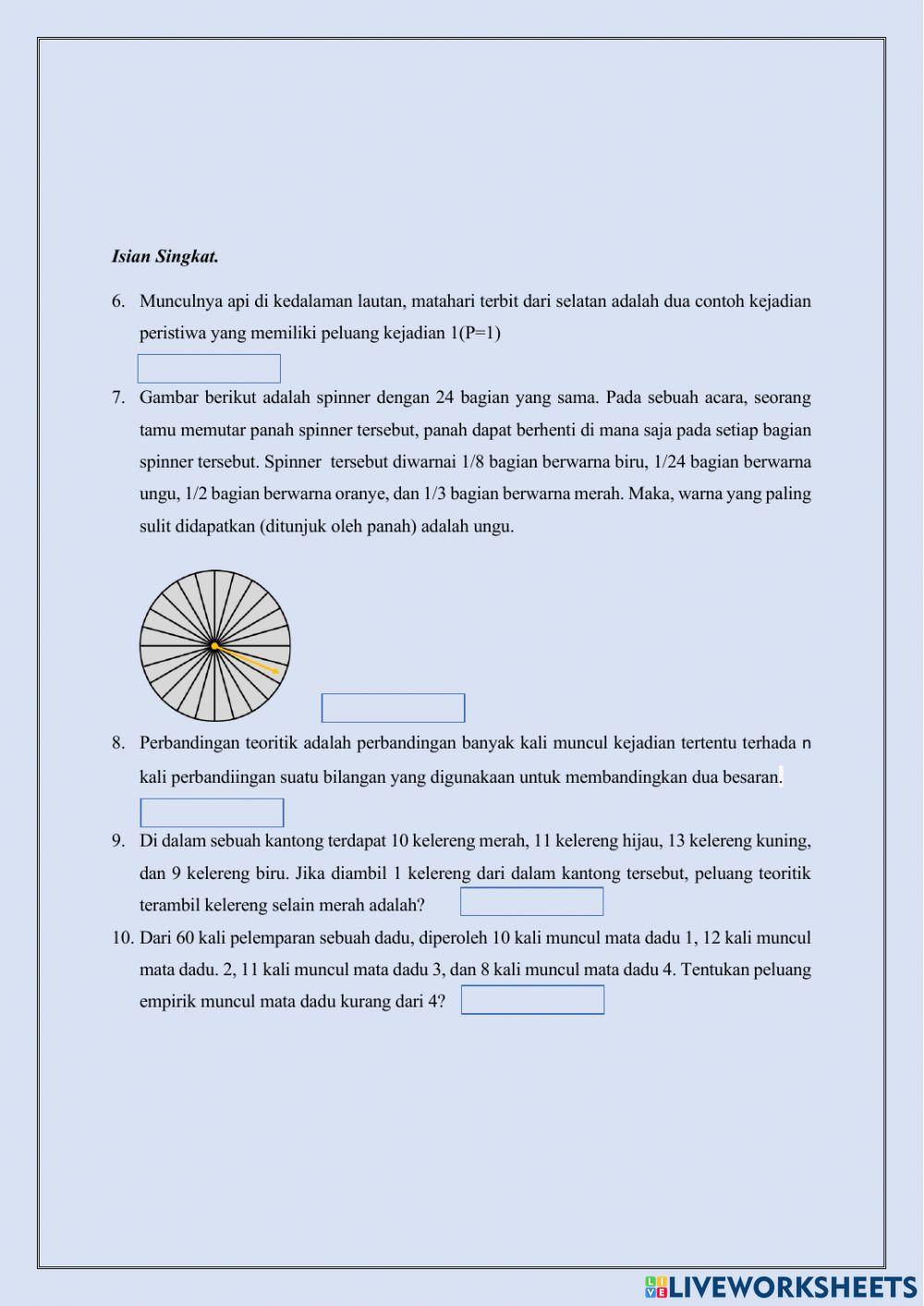 Peluang kelas viii-8