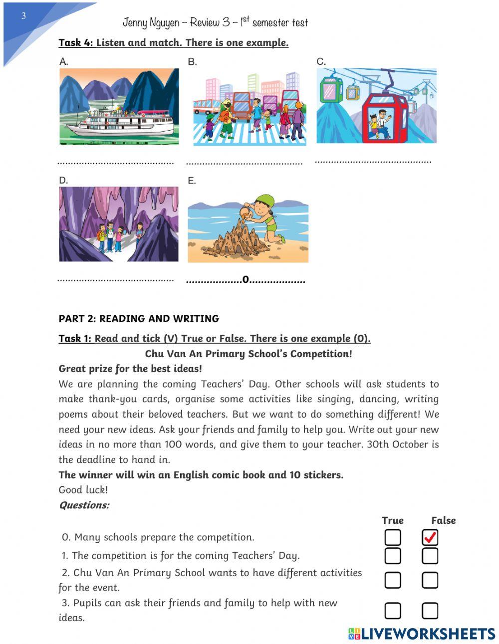 Review 3-1st semester test