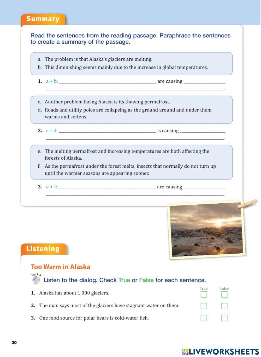 Alaska is melting - B2 - READING CHALLENGE 3