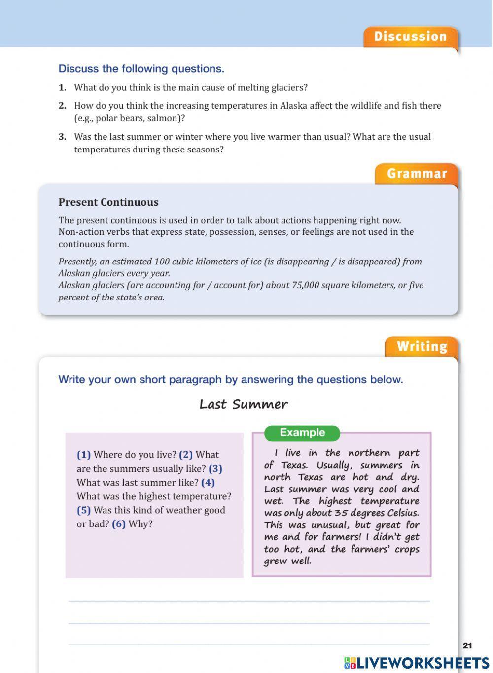 Alaska is melting - B2 - READING CHALLENGE 3