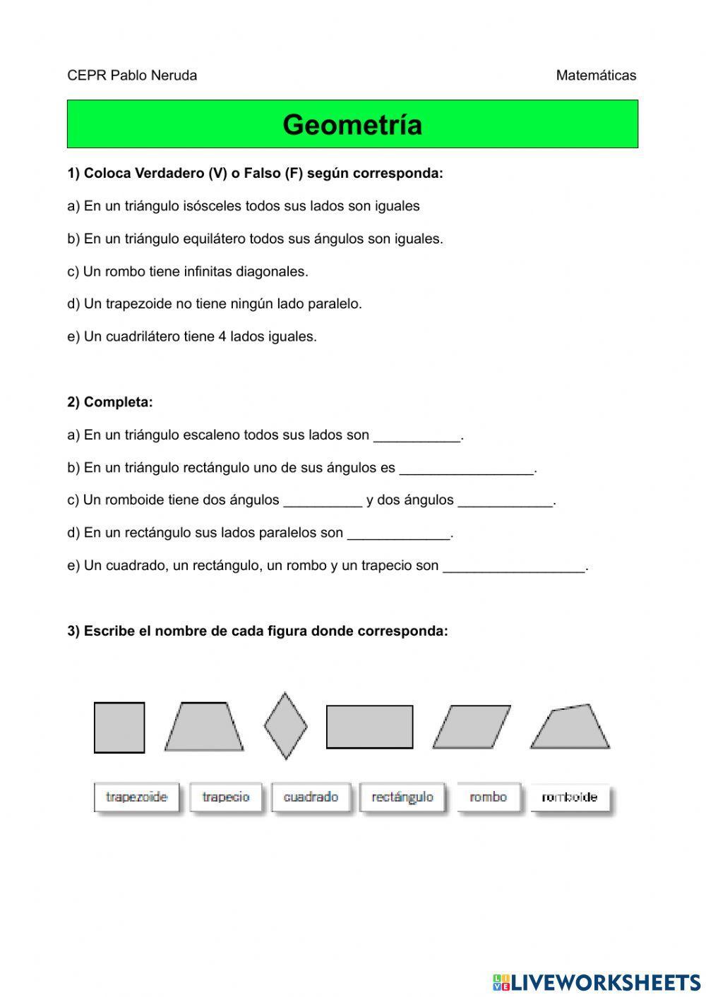 Cuadriláteros y triángulos