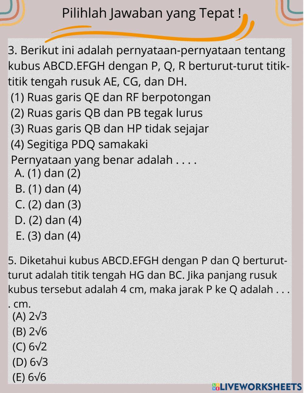 Materi Dimensi Tiga kelas 12