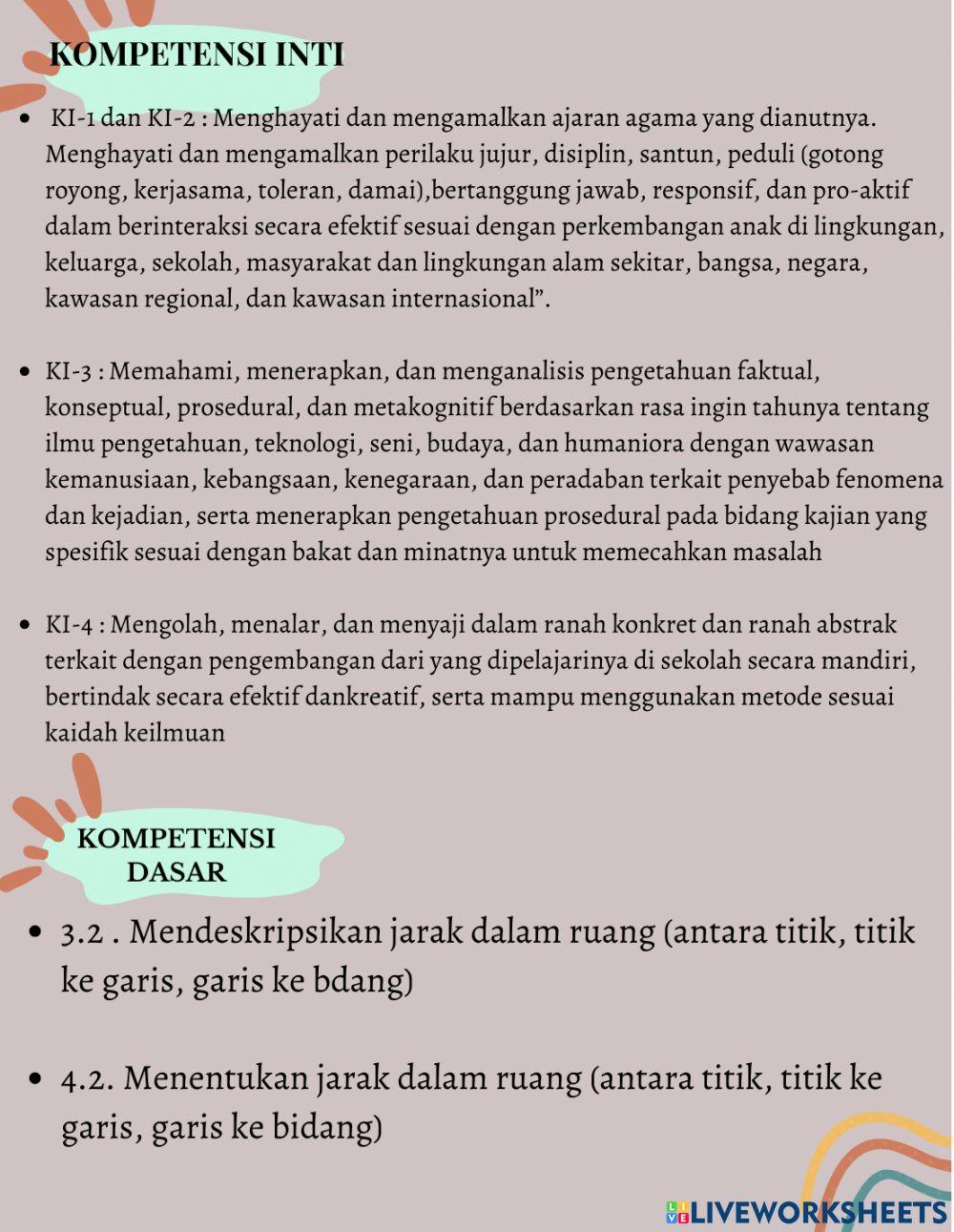 Materi Dimensi Tiga kelas 12