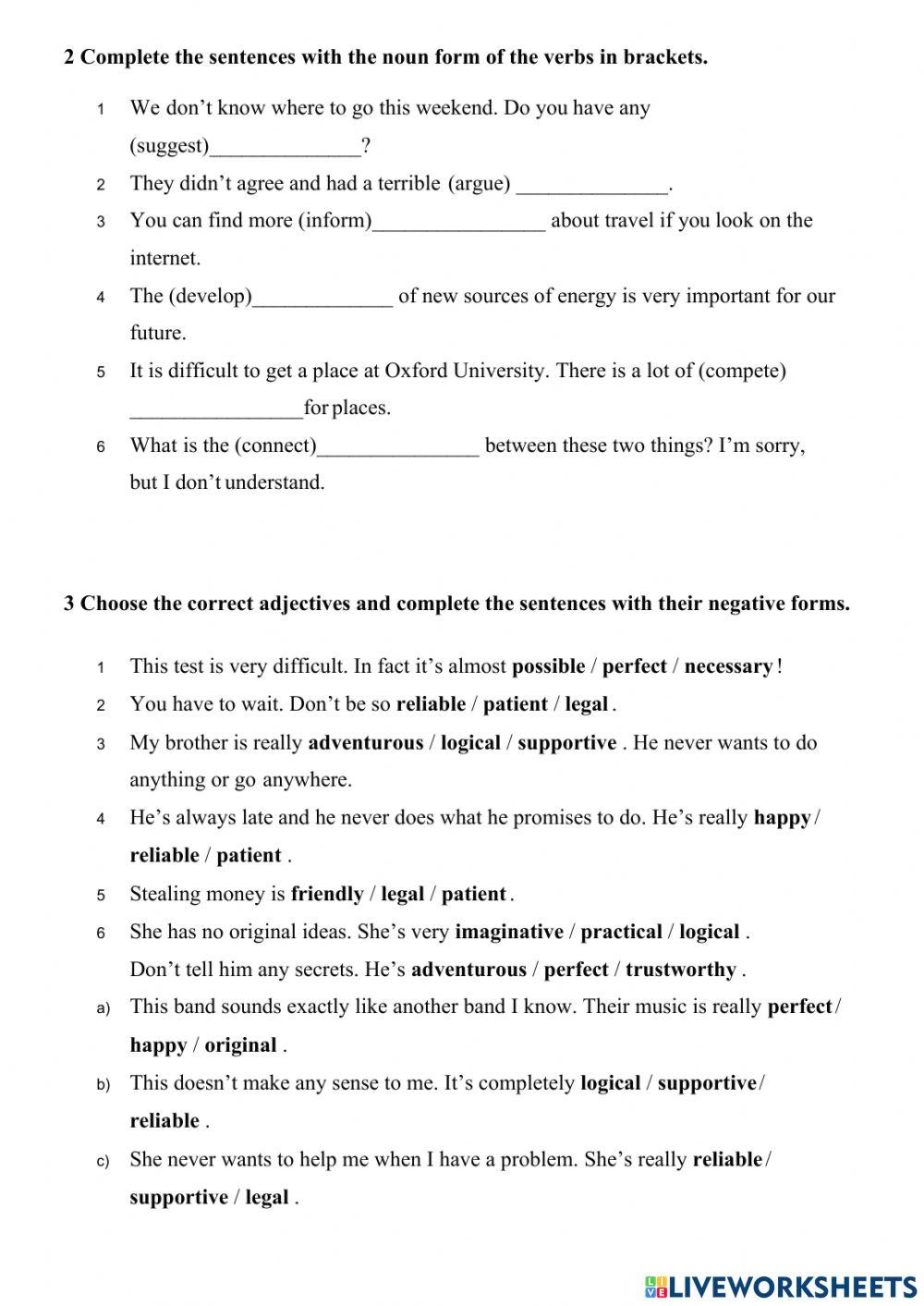 Semester test I Grade 8