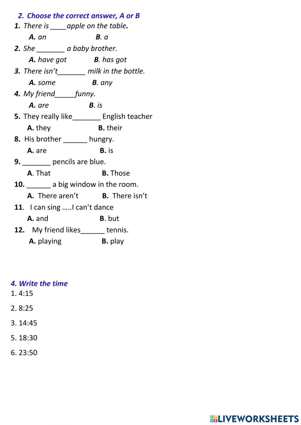 Prepare test semester I