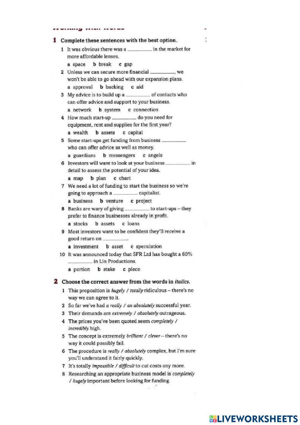 Present perfect business